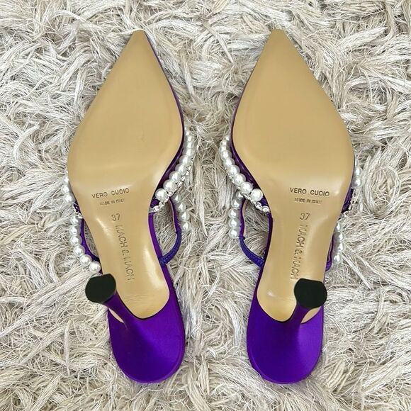 NWOB MACH & MACH Diamond Of Elizabeth Embellished PVC Heeled Mules size 37 - Picture 13 of 14